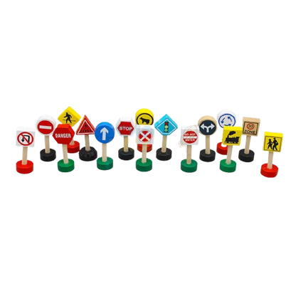 Kids Educational Wooden Traffic Signs to learn Traffic Rules Pretend Play Set Combo Traffic Play Toys for Imaginative Play Creative Learning for kids