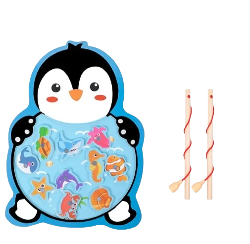 Wooden Board Fishing Game Set Fun and Educational Toy for Kids