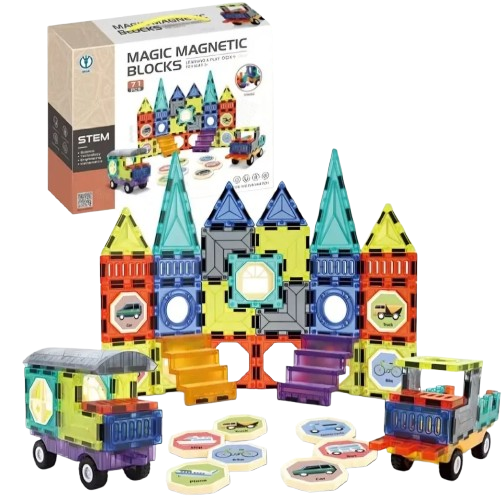 Magic Magnetic Blocks Construction & Block Building Set for kids Learning and play from 3 years above age group kids