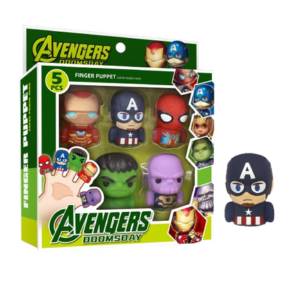 Avengers characters Hand Figure Finger Doll Animation Model Toy Iron Spider-Man Captain America  character toys for Children