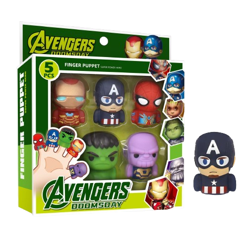 Avengers characters Hand Figure Finger Doll Animation Model Toy Iron Spider-Man Captain America  character toys for Children