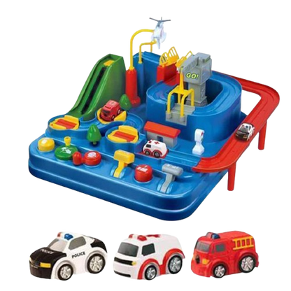 Mechanical adventure rescue game kids play plastic car track toy