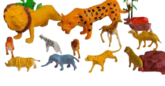 Animal World Rubber Animals Toys for Childrens from 3 years above age kids