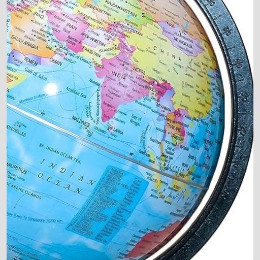 Educational Political Map Globe with Magnifying Glass for Study Globe for Home Office Kids Learning UPSC Aspirants Home office School Decor