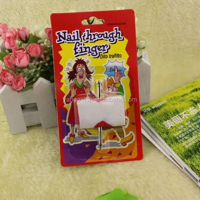 Joke toy Nail through Finger