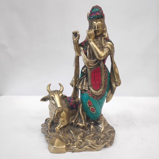 Cow Krishna idol