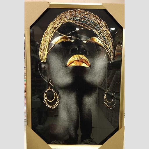 African woman CRYSTAL PAINTING FOR BACKGROUND OF A COUCH