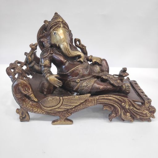 Brass Sleeping Vinayaka idol