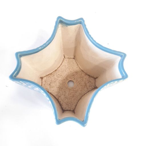 Blue Geometrical shaped Ceramic Pot Handmade Handpainted Ceramic Pot for Plants Without Plant for Indoor, Home, Garden Decor