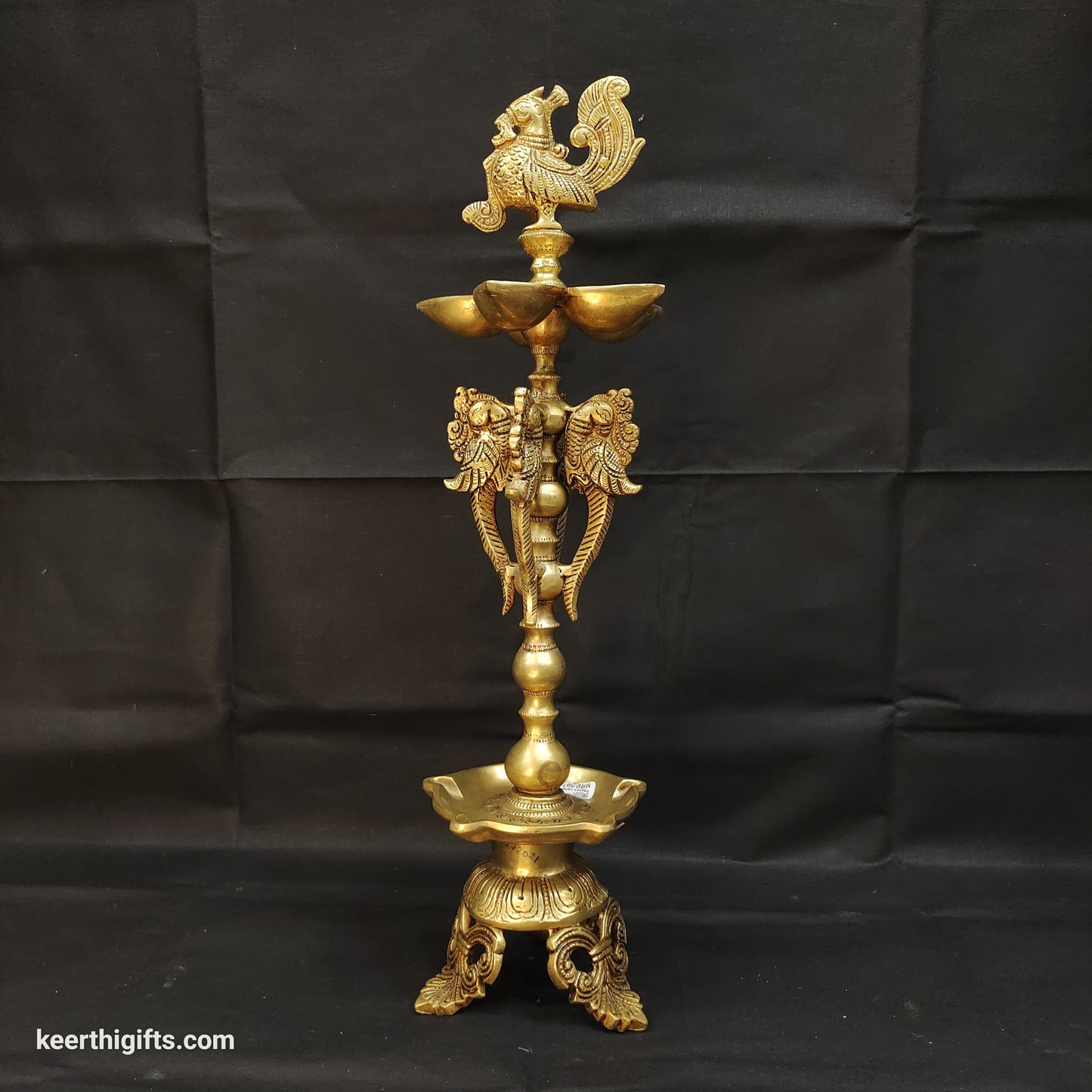 Brass Pecock five wick Deepak
