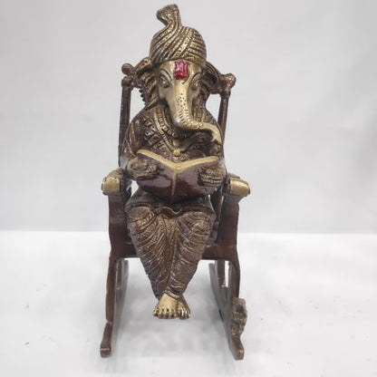 Brass Chair ganesh idol