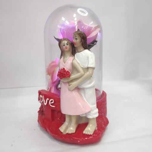 Love couple flower in glass led light