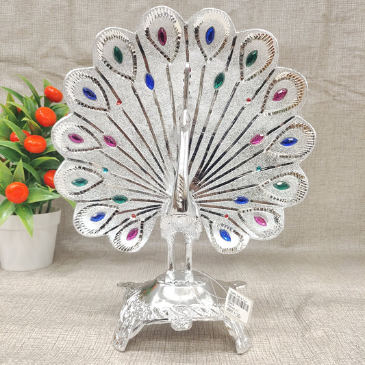 White metal Peacock 12 inch