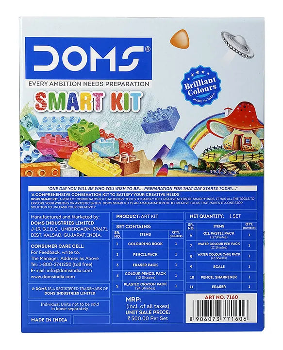 Doms Smart Kit, a stationery set for kids.