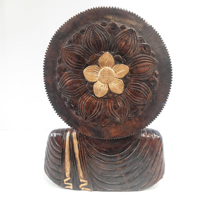Wooden Gautam Buddha Bust Oxod