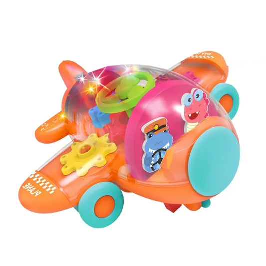 Mini gear push plane toy