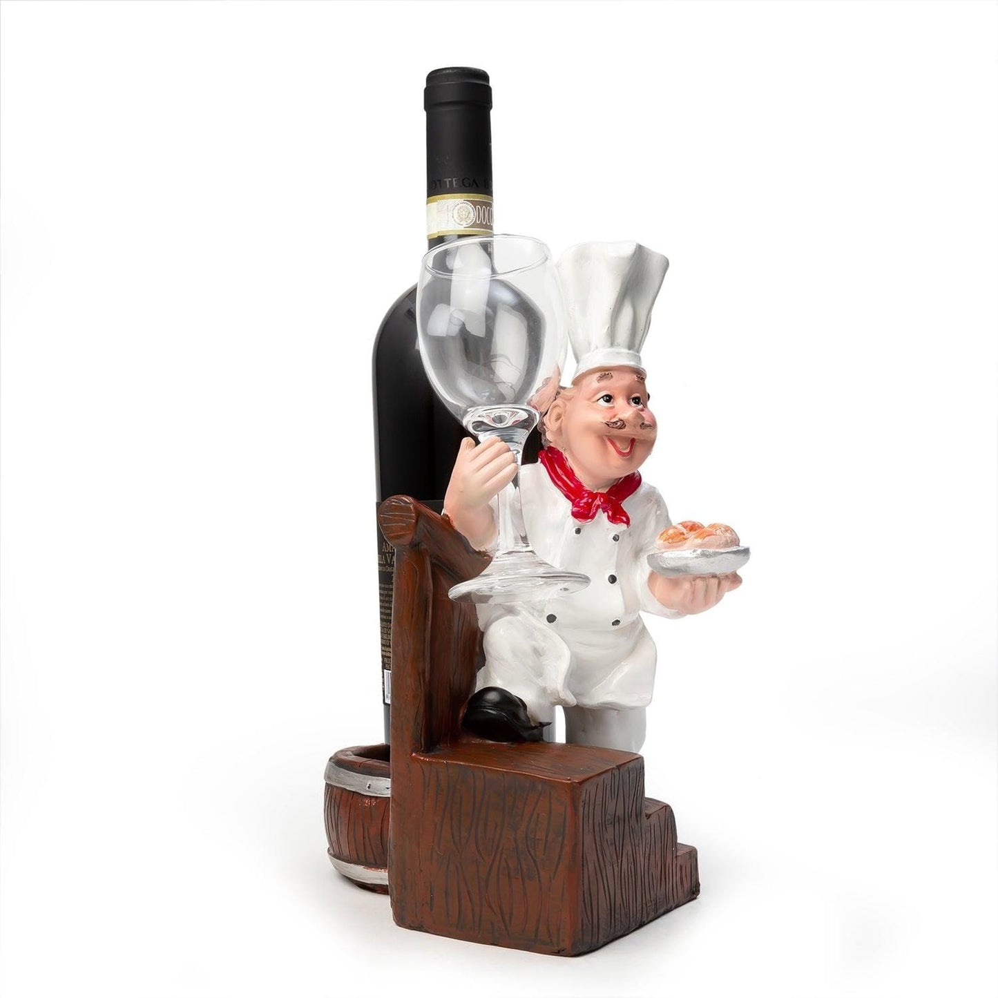 Foodie Chef Figurine Resin Bottle Holder Set