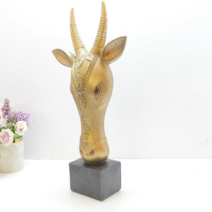 Fiber Decorative Giraffe Head Art Sculpture for Home Decor