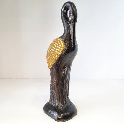 Paper Machie Swan Neck Down Wood Gold Chitton Wood Golden Bronze Tex