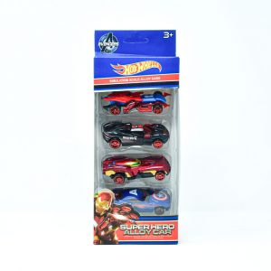 Avengers Car Toys For Boys, Small Metal Avengers Car Toys For Kids Age 3 To 10 Years, Set Of 4 Mini Racers Super Hero Alloy Cars