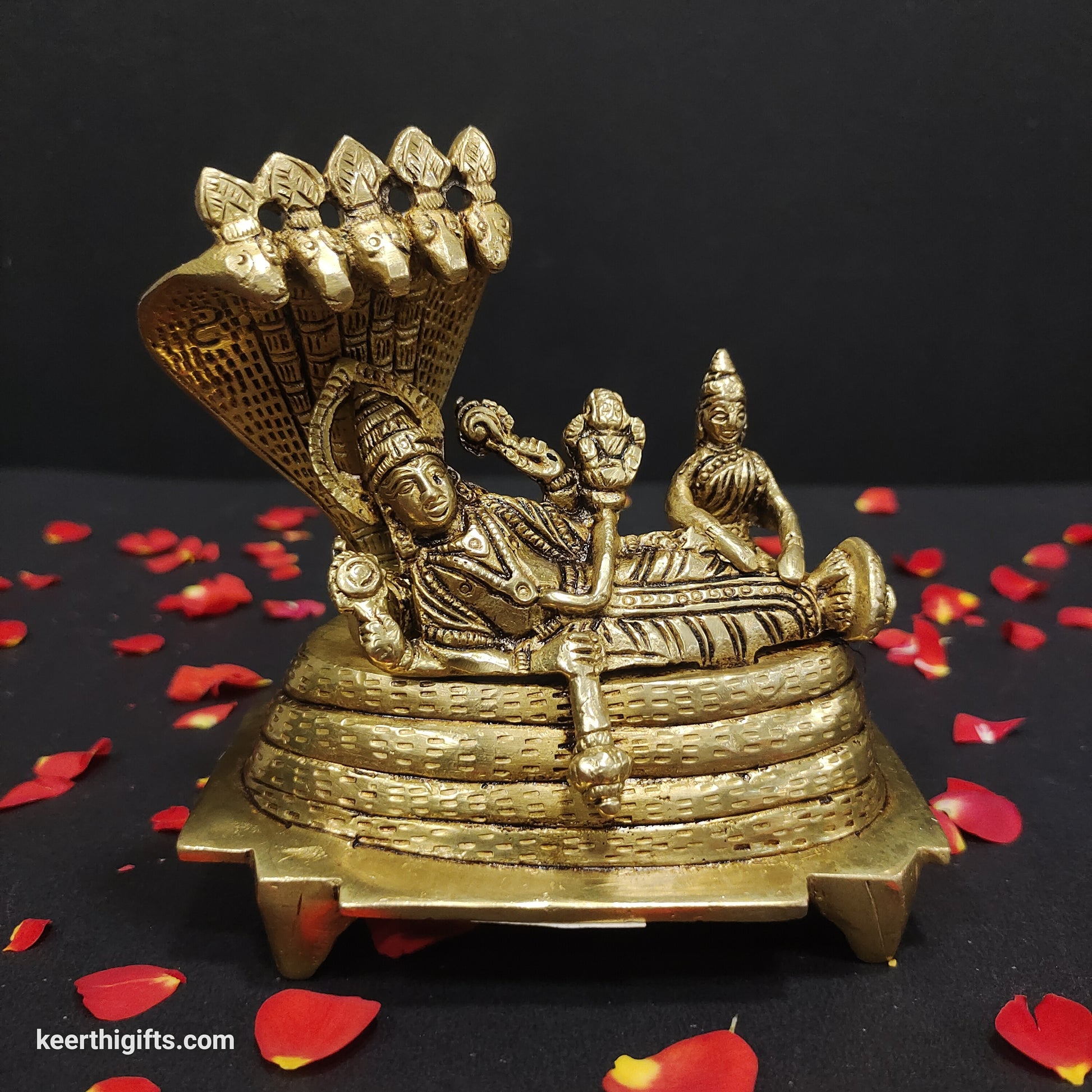 Vishnu Lakshmi pure Brass Idol