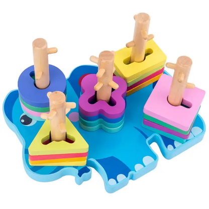 Preschool early learning geometric sorter game design blocks wooden stacking toys For kids