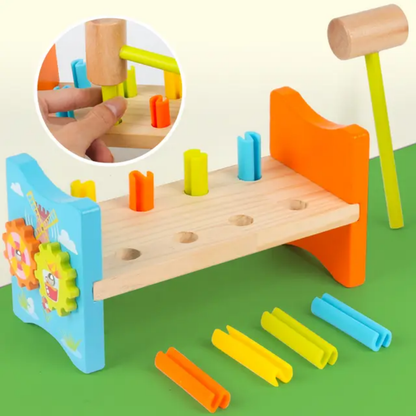 New coloured wood pile table board game exercise baby hands ability montessori wooden rainbow early education toys For Kids