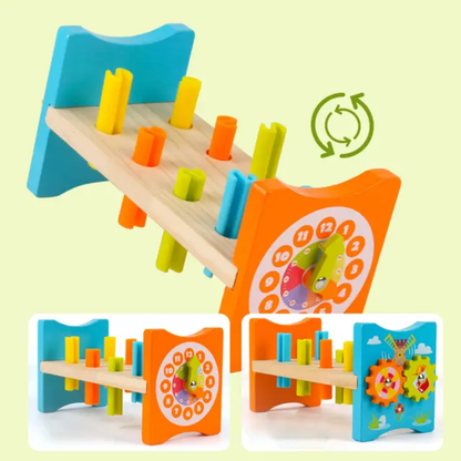 New coloured wood pile table board game exercise baby hands ability montessori wooden rainbow early education toys For Kids