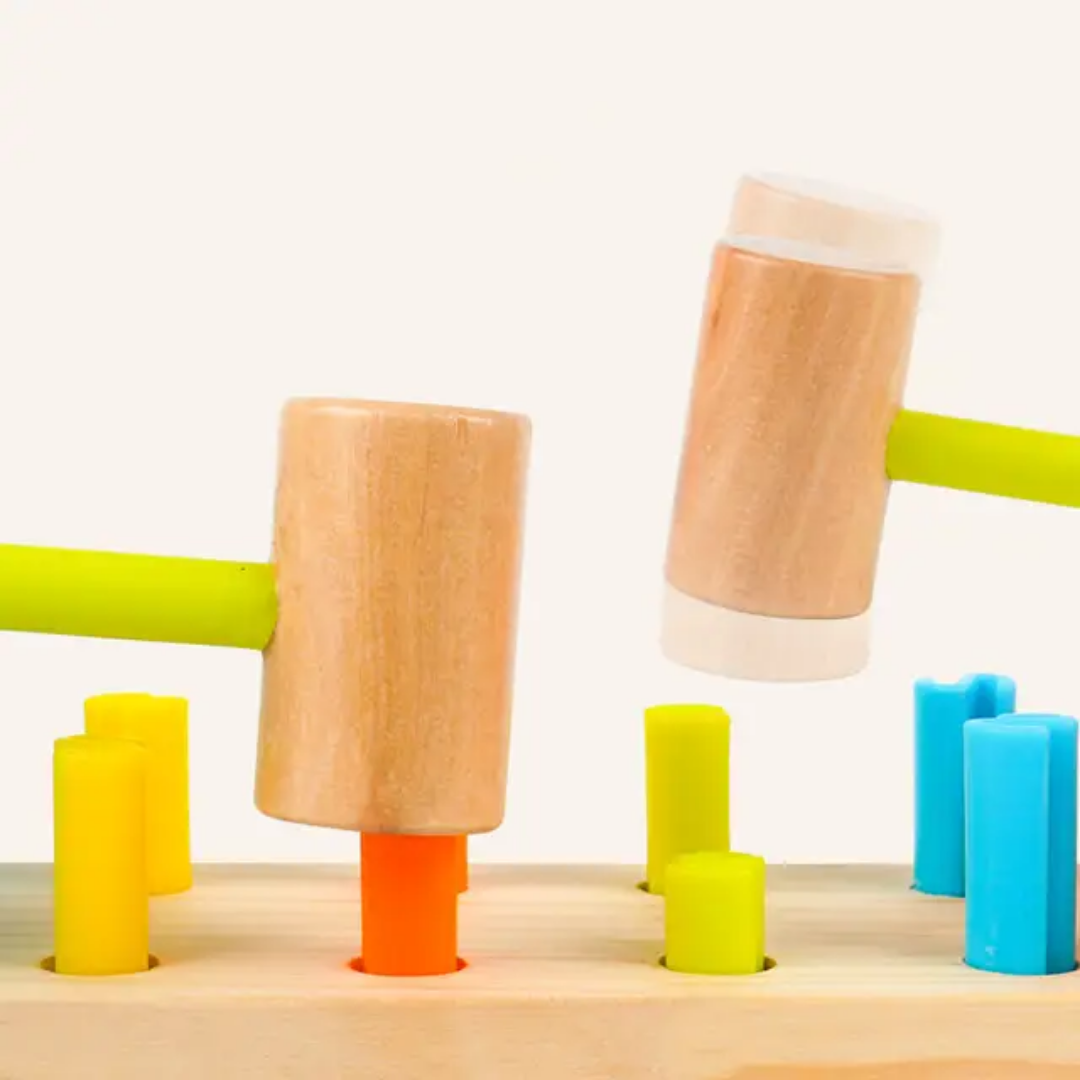 New coloured wood pile table board game exercise baby hands ability montessori wooden rainbow early education toys For Kids