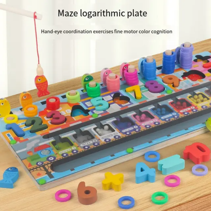 Montessori Wooden Building Blocks Unisex Kids Pen Maze and Number Cognitive Matching Colour Τοy