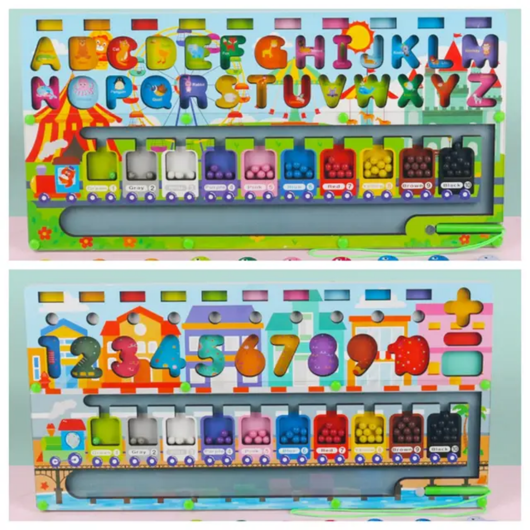Montessori Wooden Building Blocks Unisex Kids Pen Maze and Number Cognitive Matching Colour Τοy