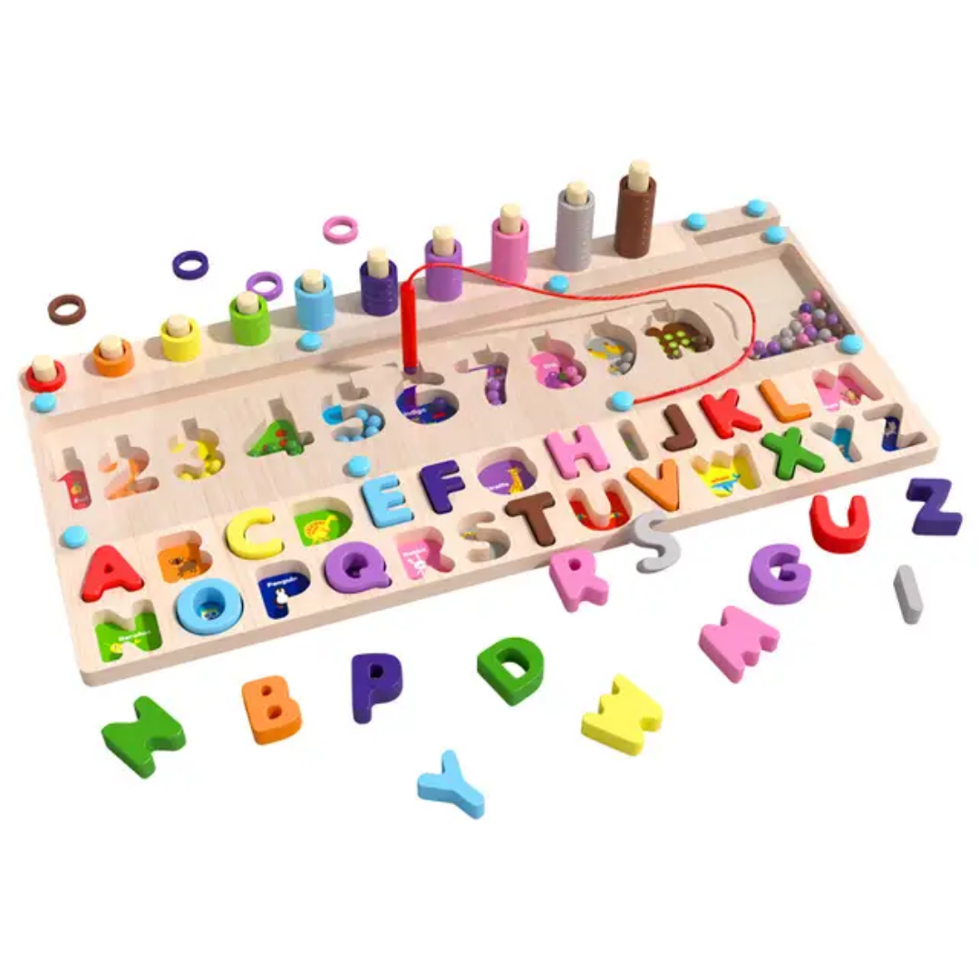 Wooden Bead Maze Educational Toy for Kids High Quality Montessori Color Recognition and Counting Puzzle Board For Kids