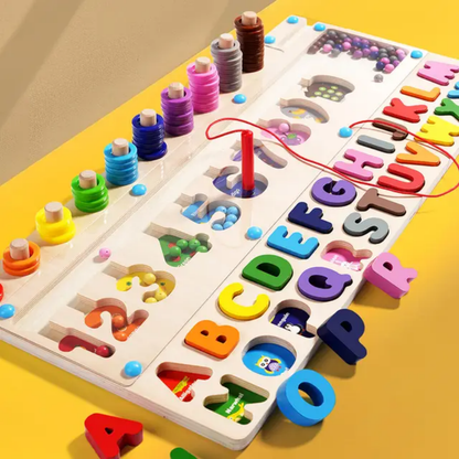 Wooden Bead Maze Educational Toy for Kids High Quality Montessori Color Recognition and Counting Puzzle Board For Kids