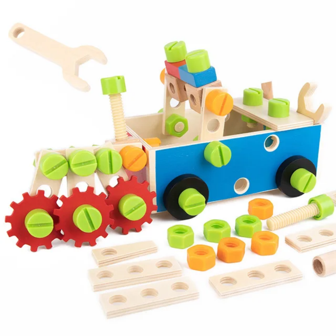 New Children Wooden Nut Screw Assembly Toolbox Game Montessori Educational Creativity Toys For Kids