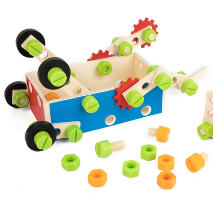 New Children Wooden Nut Screw Assembly Toolbox Game Montessori Educational Creativity Toys For Kids