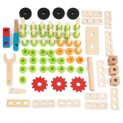 New Children Wooden Nut Screw Assembly Toolbox Game Montessori Educational Creativity Toys For Kids