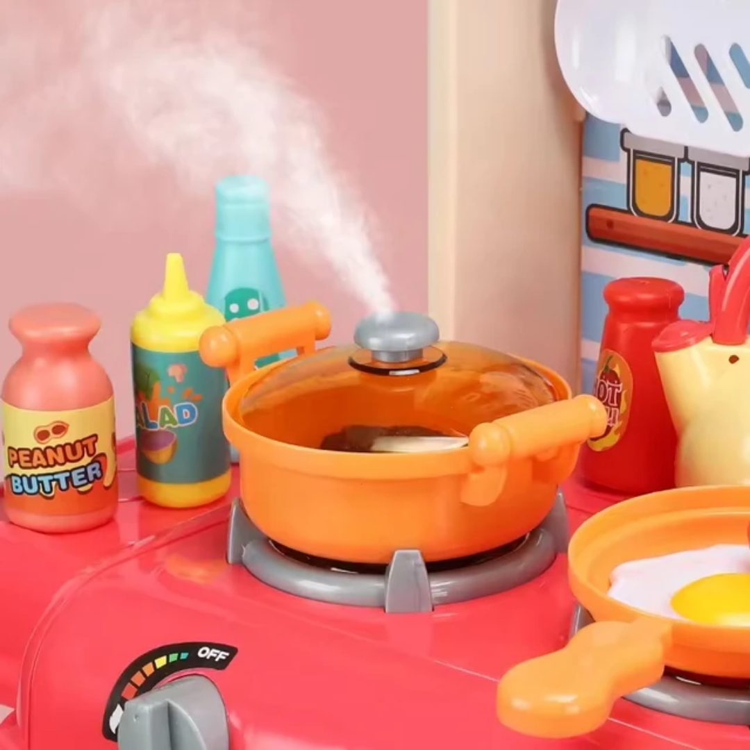 Large Kids Kitchen Set Food Pretend Play Cooking Play Set Kitchen Toys For Kids