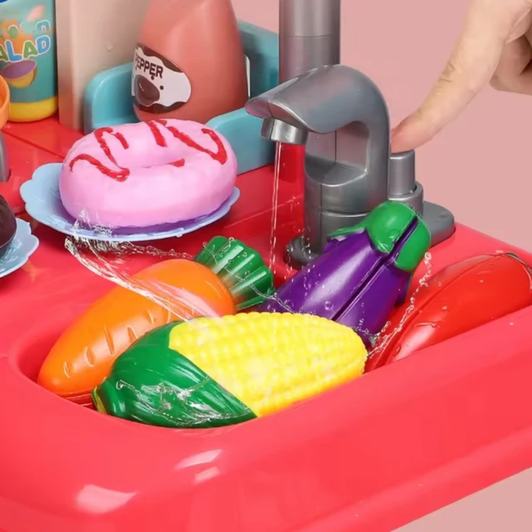 Large Kids Kitchen Set Food Pretend Play Cooking Play Set Kitchen Toys For Kids