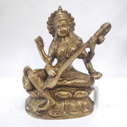 Brass saraswati idol