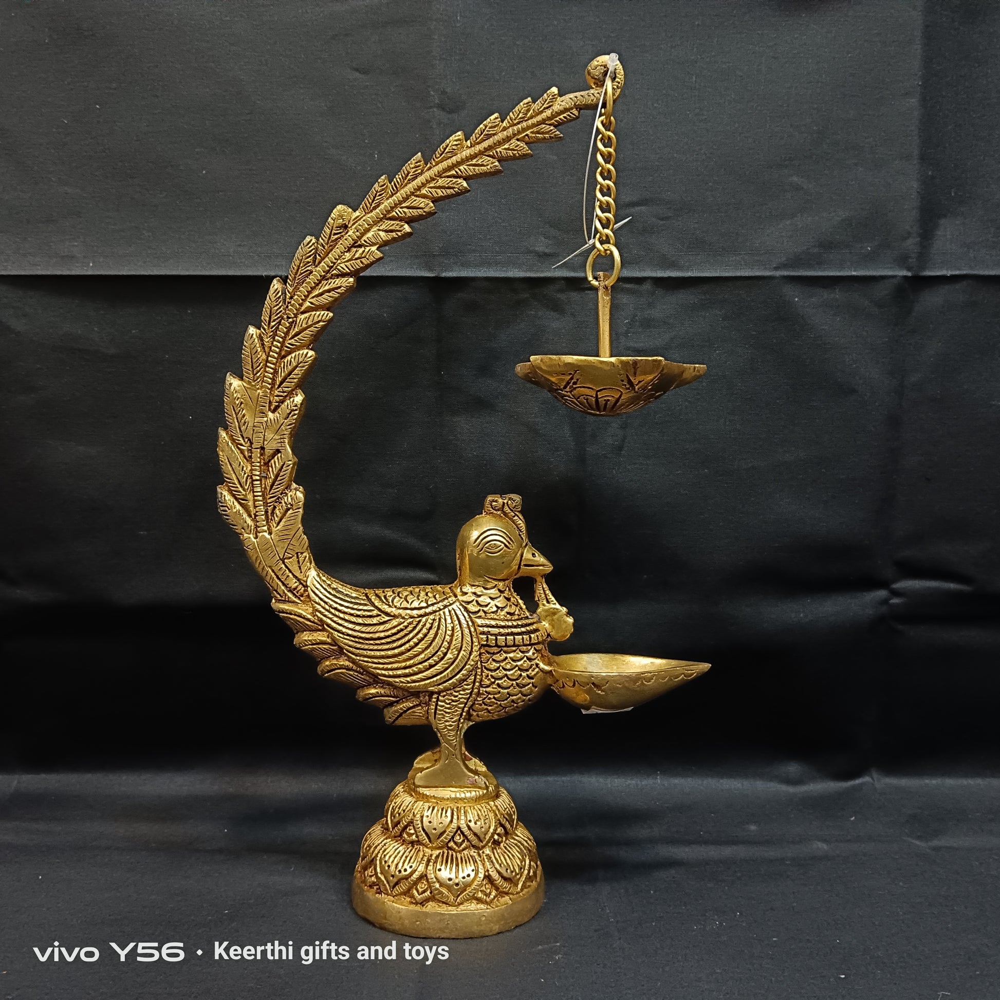 Peacock Diya stand brass antique