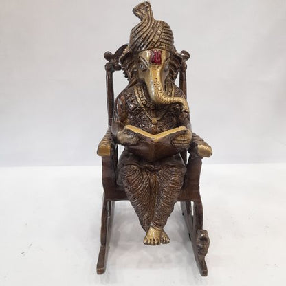 Brass Chair ganesh idol
