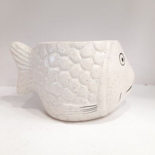 fish shaped & face printed ceramic pot for Garden,office&desktop Decoration purpose