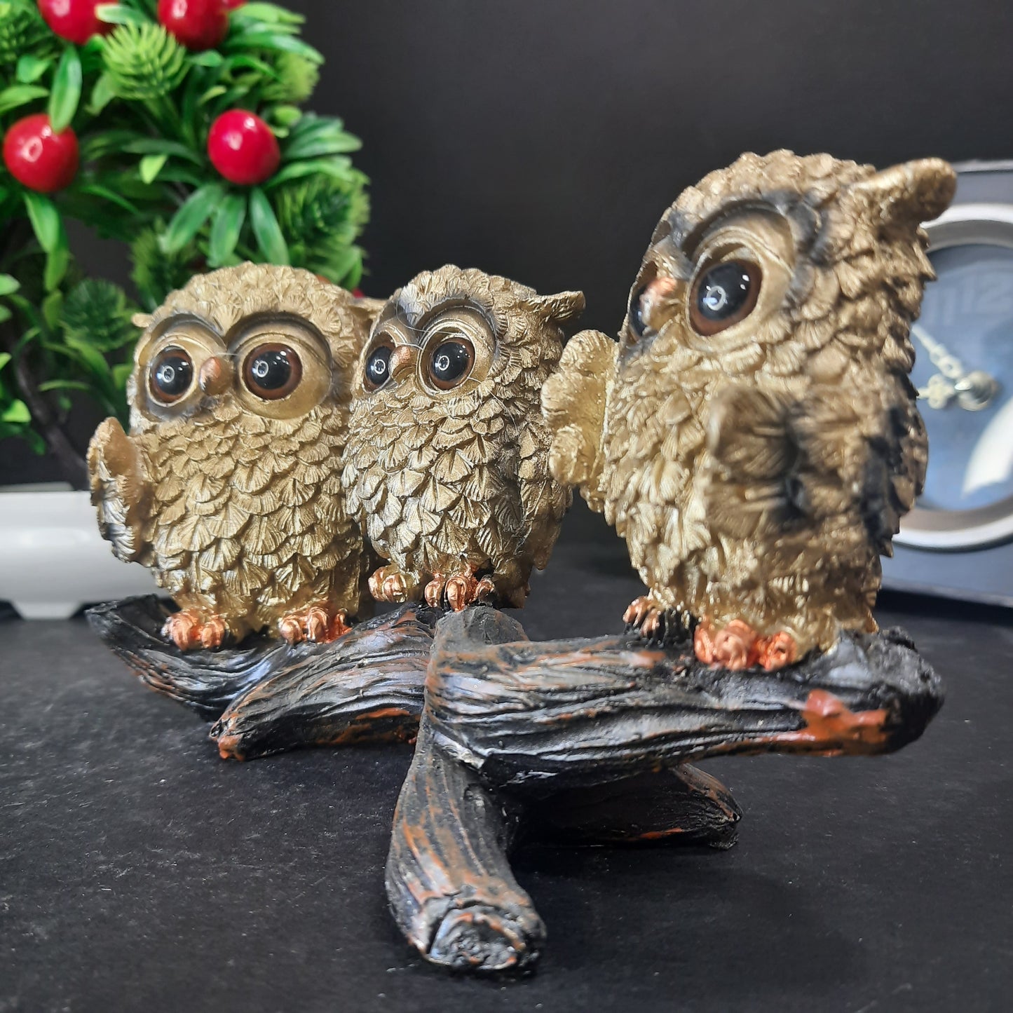 Owl family decoration piece