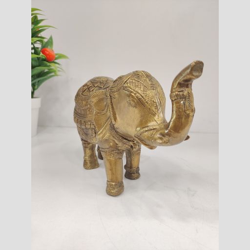 Brass Elephant 8 inch idol