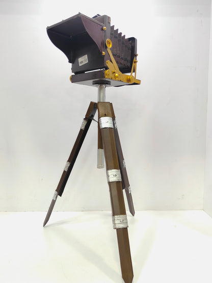 Mini Old Antique Looks Old Time Retro Photography Camera with Wooden Tripod Stand