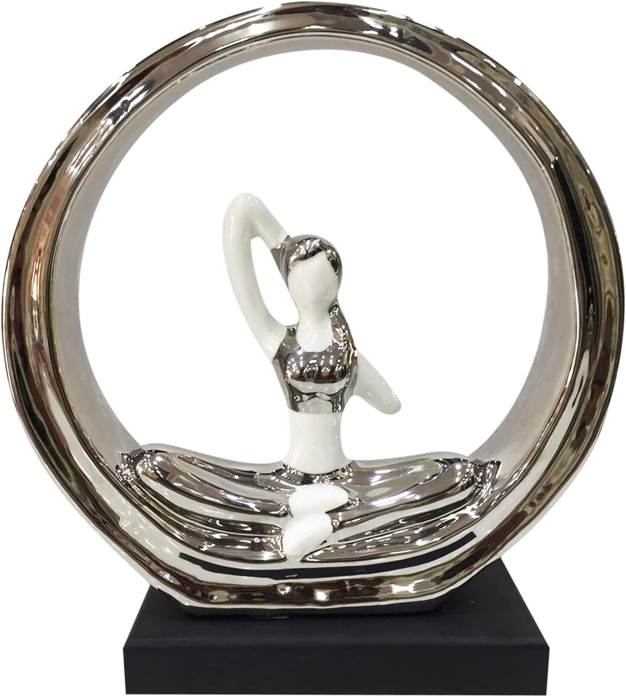 Lady Statue - Decorative Sculptures showpiece for Living Room Office Drawing Room Home Decoration and Gifts (Silver)