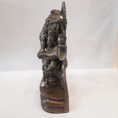 BRASS 3 FACE GANESH SILVER FINISH