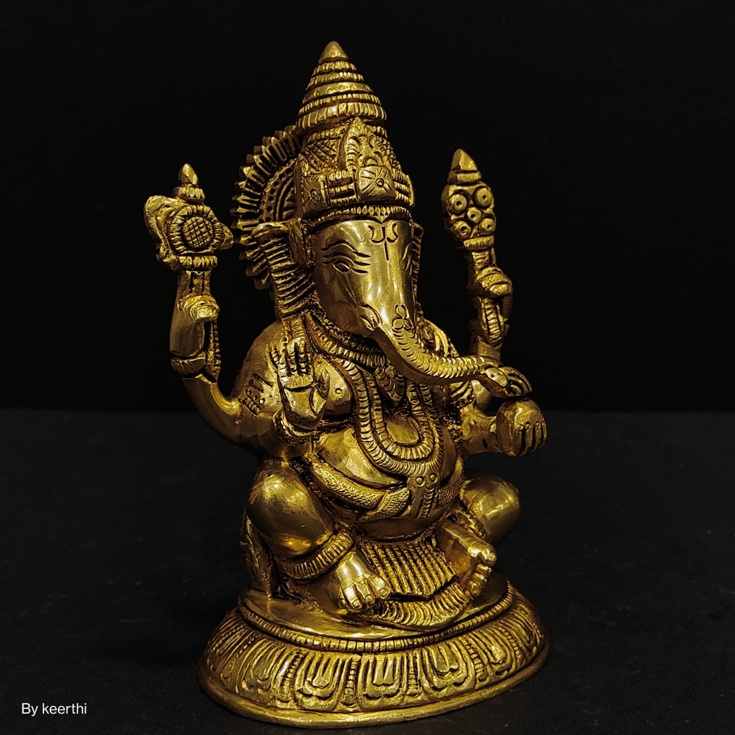 Brass Ganesha Statue, Ganesha for Alter, Vinayak Statue, Hindu Elephant God figure, Ganpati idol