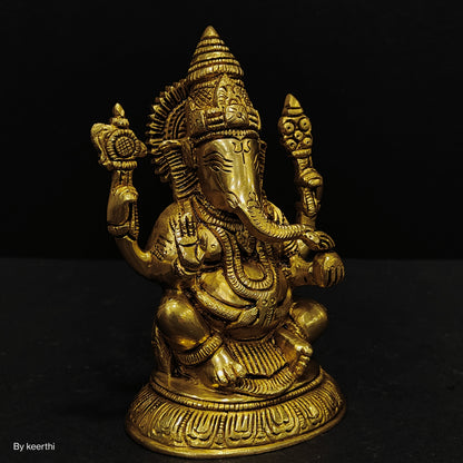 Brass Ganesha Statue, Ganesha for Alter, Vinayak Statue, Hindu Elephant God figure, Ganpati idol