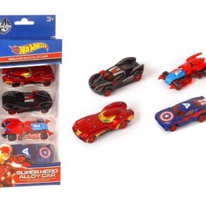 Avengers Car Toys For Boys, Small Metal Avengers Car Toys For Kids Age 3 To 10 Years, Set Of 4 Mini Racers Super Hero Alloy Cars